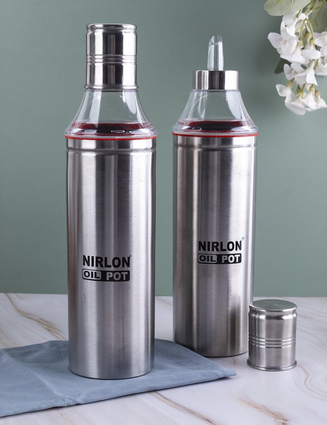 Dispenser With Screw Caps (Set Of 2, 1000 mL) - NIRLON - MARKET 99