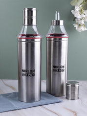 Market 99 Stainless Steel Oil Pourer/Dispenser With Screw Caps (Set Of 2, 1000 mL) - NIRLON - MARKET 99