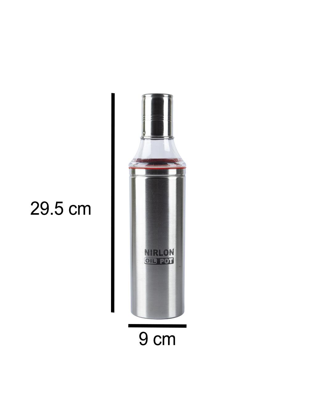 Market 99 Stainless Steel Oil Pourer/Dispenser With Screw Caps (Set Of 2, 1000 mL) - NIRLON - MARKET 99