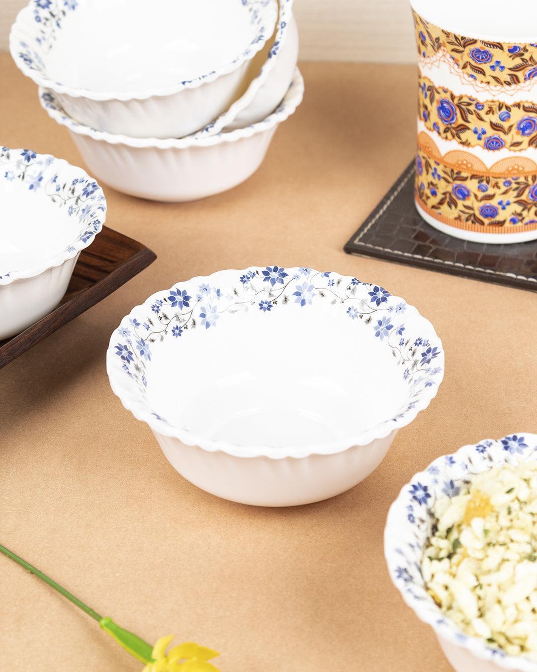 Market 99 Tableware Melamine Glossy Floral Finish Soup Bowls for Dining Table ( Set Of 6, 210 mL ) - MARKET 99