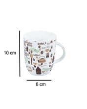 Market 99 - 'THE COFFEE TIME' Graphic Print Drinkware Glossy Ceramic Coffee Mugs ( Set Of 4, 300 mL) - MARKET 99