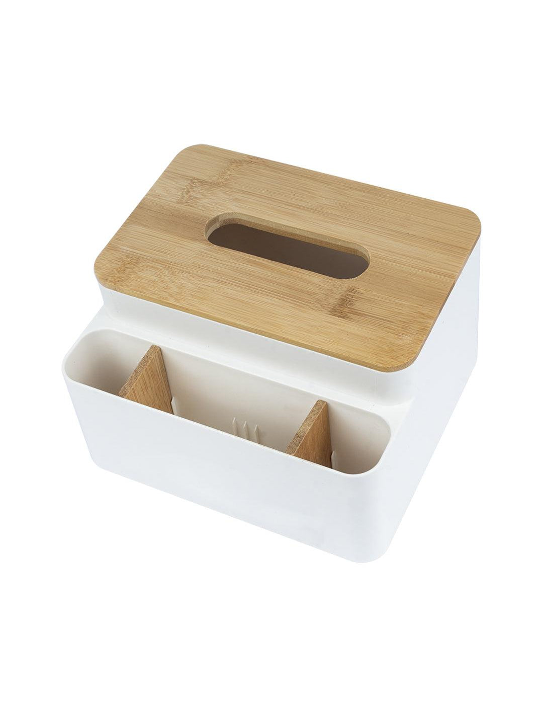 Market 99 Tissue Box With Holder, Dual Tone, White, Plastic - MARKET 99