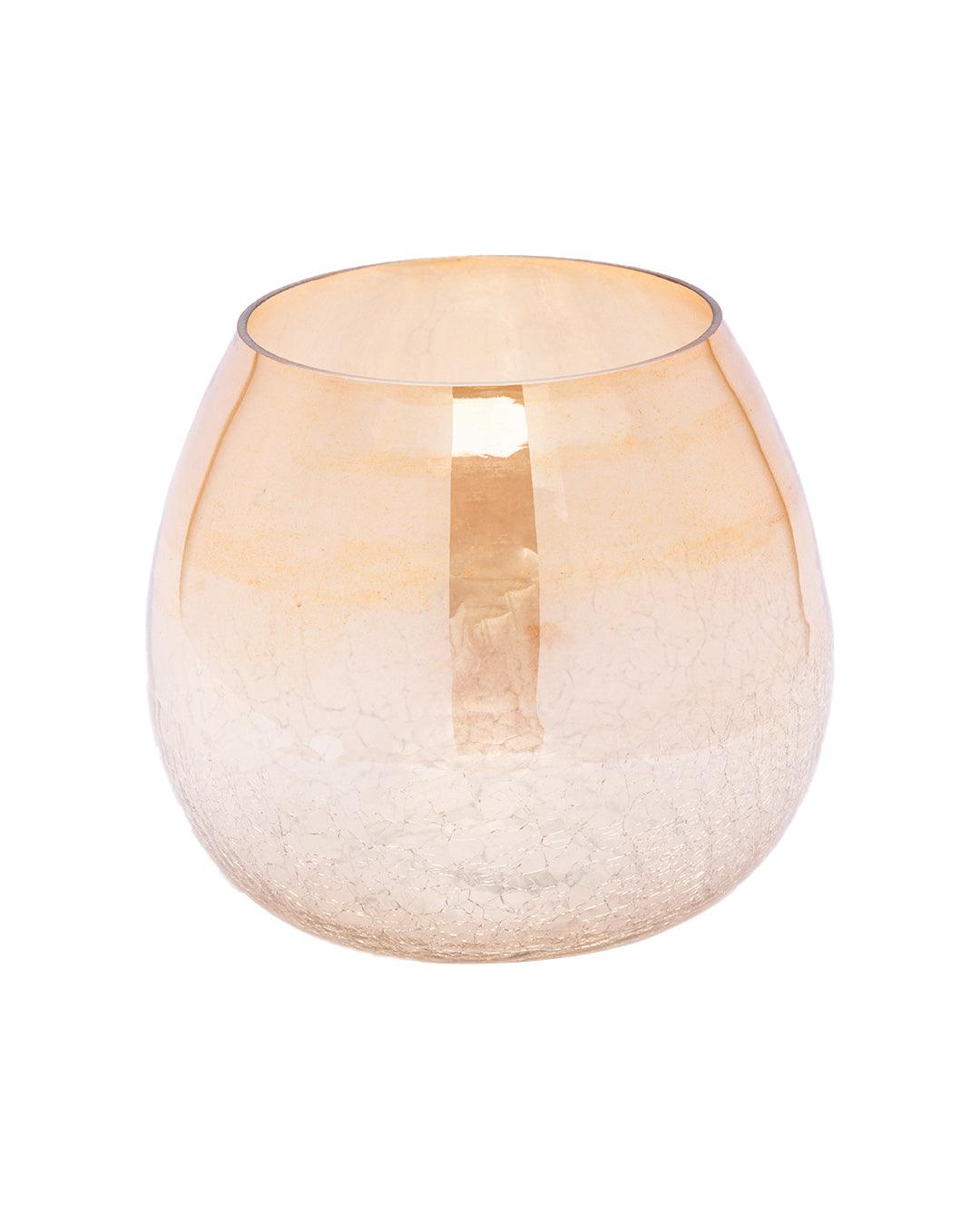 Market99 3 Crackle Glass Votive With Metal T-Light Candle Holder - MARKET 99