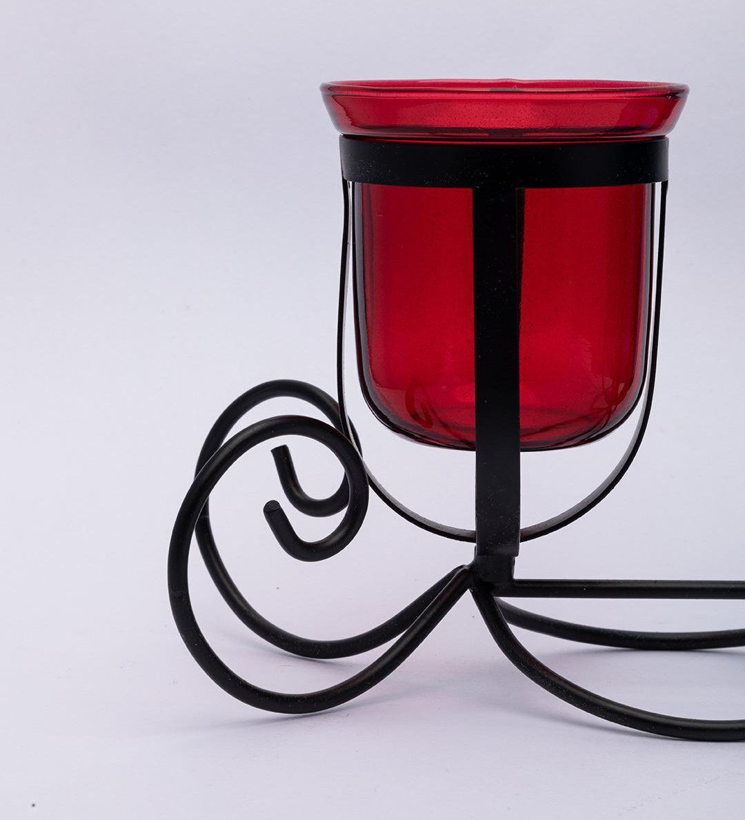 Market99 3 T-Light Candle Holder, Multicolour Votive Holder, Modern Design, Black Finish, Mild Steel - MARKET 99