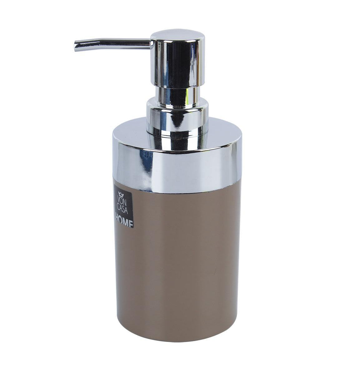 Market99 340mL Refillable Soap Dispenser With Silver Pump & Brown Soap Holder - MARKET 99