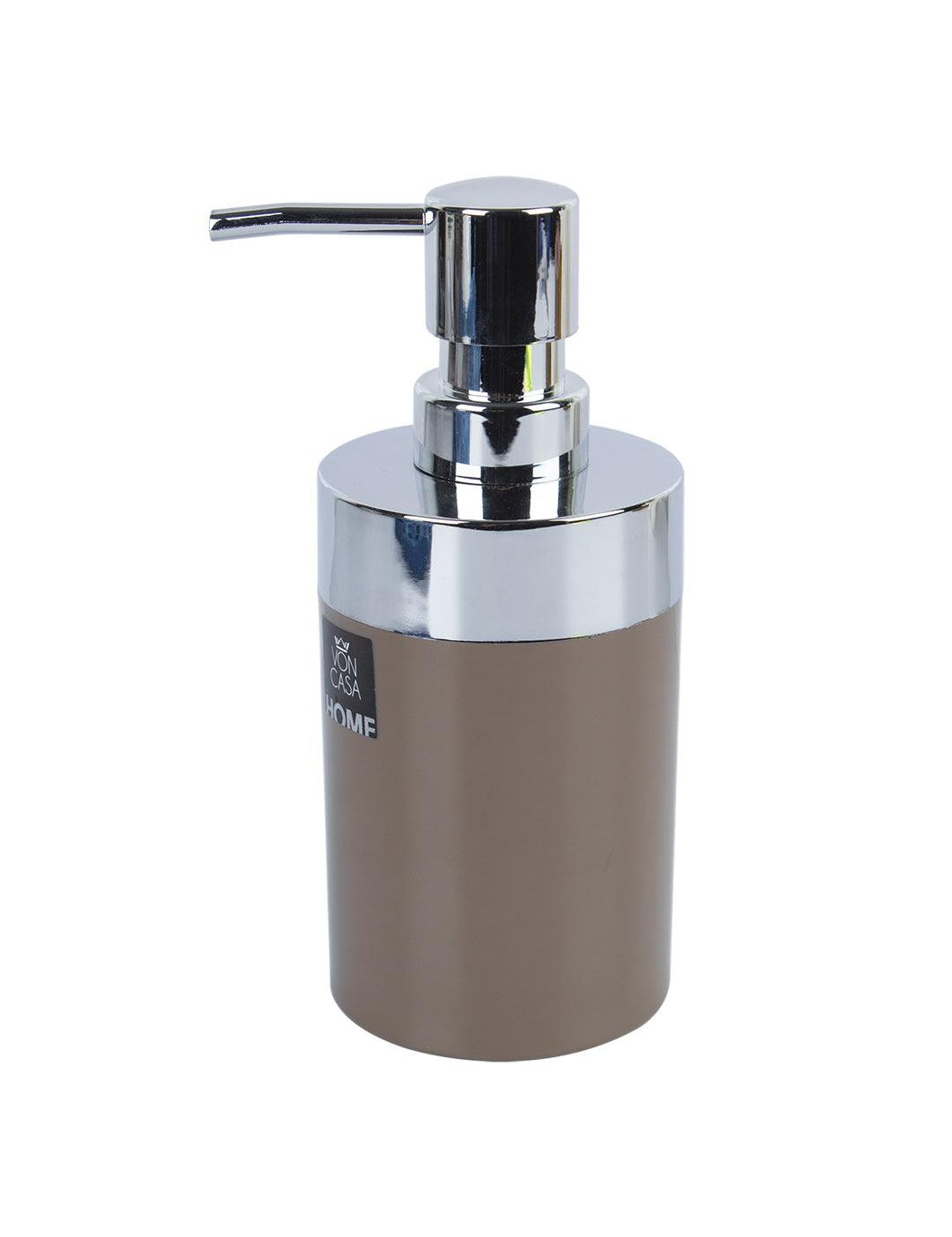 Market99 340mL Refillable Soap Dispenser With Silver Pump & Brown Soap Holder - MARKET 99