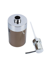 Market99 340mL Refillable Soap Dispenser With Silver Pump & Brown Soap Holder - MARKET 99