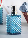 Market99 340mL Refillable Soap Dispenser With Silver Pump & Light Blue Plastic Liquid Soap Holder - MARKET 99