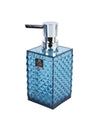 Market99 340mL Refillable Soap Dispenser With Silver Pump & Light Blue Plastic Liquid Soap Holder - MARKET 99