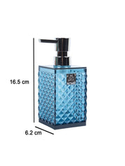 Market99 340mL Refillable Soap Dispenser With Silver Pump & Light Blue Plastic Liquid Soap Holder - MARKET 99