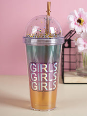 Market99 380Ml Plastic Tumbler With Straw And Lid - MARKET 99