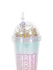 Market99 380Ml Plastic Tumbler With Straw And Lid - MARKET 99