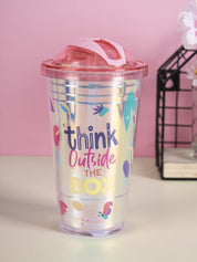 Market99 380Ml Plastic Tumbler With Straw And Lid - MARKET 99