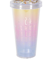 Market99 380Ml Plastic Tumbler With Straw And Lid - MARKET 99