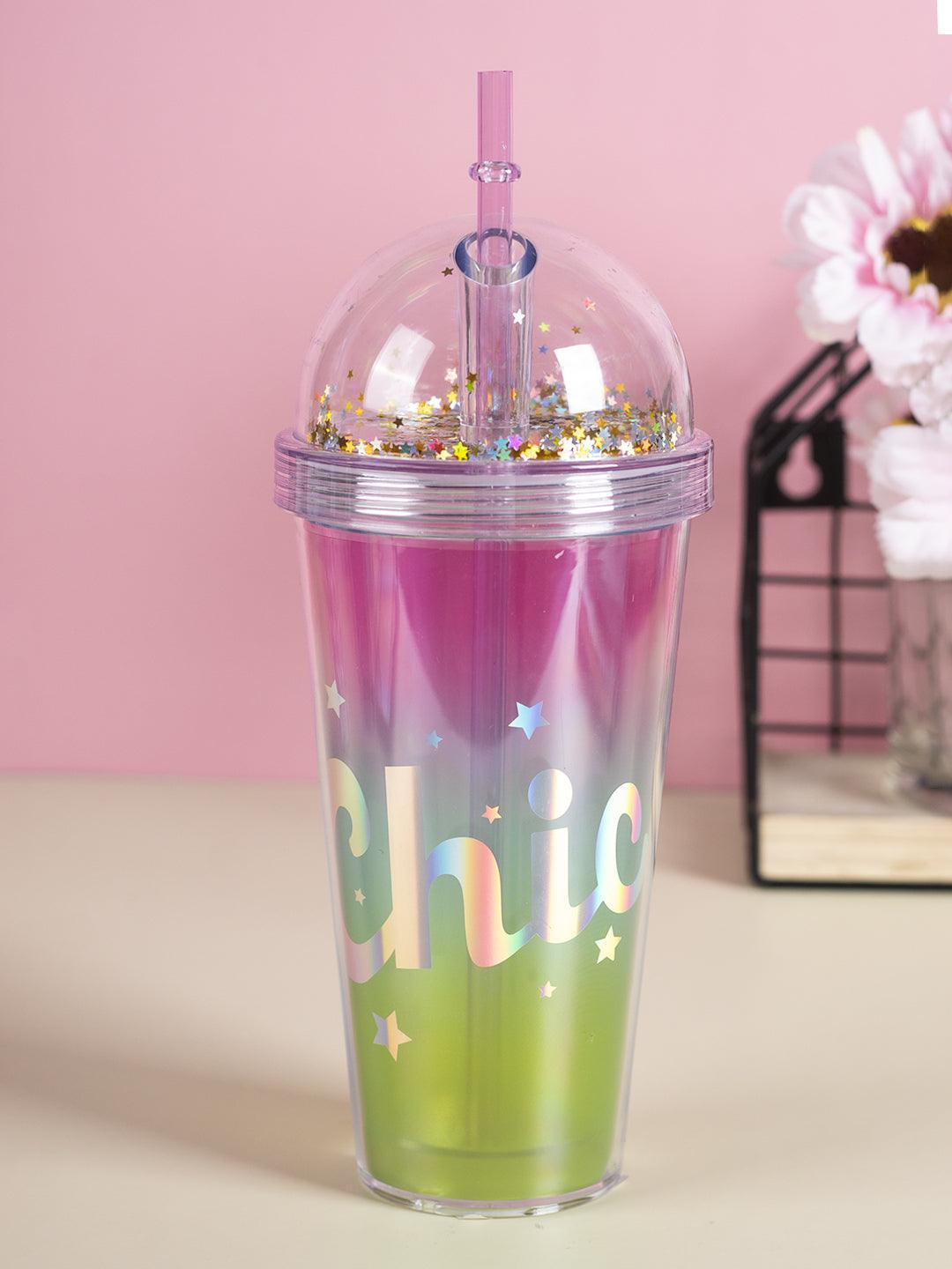 Market99 380Ml Plastic Tumbler With Straw And Lid - MARKET 99