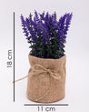Market99 Artificial Flower with Jute Sack, Purple, Plastic & Jute - MARKET 99