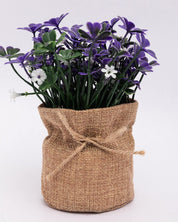 Market99 Artificial Flower with Jute Sack, Purple, Plastic - MARKET 99