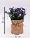 Market99 Artificial Flower with Jute Sack, Purple, Plastic - MARKET 99