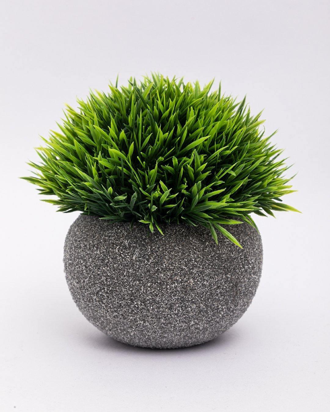 Market99 Artificial Flower with Pot, Green, Plastic - MARKET 99