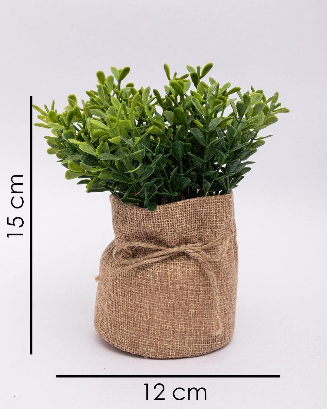 Market99 Artificial Flower with Pot, Green, Plastic - MARKET 99