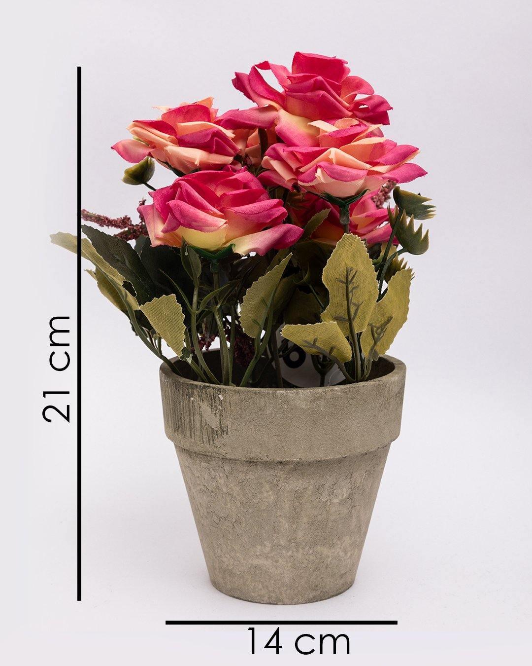 Market99 Artificial Flower with Pot, Multicolour, Plastic - MARKET 99