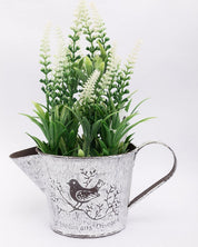 Market99 Artificial Flower with Pot, White, Plastic & Iron - MARKET 99