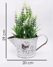 Market99 Artificial Flower with Pot, White, Plastic & Iron - MARKET 99