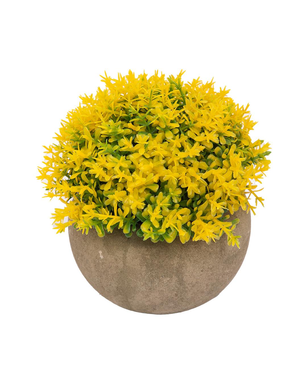 Market99 Artificial Flower with Pot, Yellow, Plastic - MARKET 99