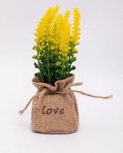 Market99 Artificial Flower with Pot, Yellow, Plastic - MARKET 99