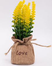 Market99 Artificial Flower with Pot, Yellow, Plastic - MARKET 99