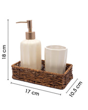 Market99 Bathroom Set, Rust Proof Chrome Finish, with Wooden Top, Off White, Ceramic - MARKET 99