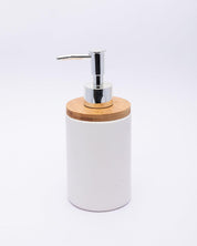 Market99 Bathroom Set, Rust Proof Chrome Finish, with Wooden Top, White, Ceramic - MARKET 99