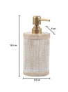 Beige Polyresin Soap Dispenser with Golden Pump - 280 mL