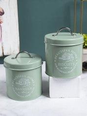 Biscuits & Namkeen Storage Jar with Lid - Set Of 2, Each 1300 mL
