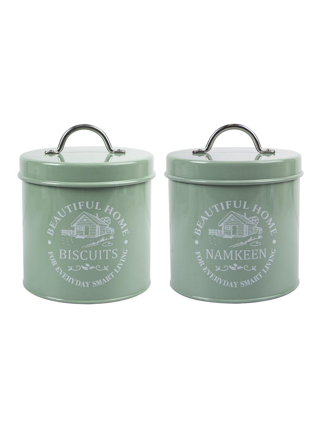 Biscuits & Namkeen Storage Jar with Lid - Set Of 2, Each 1300 mL