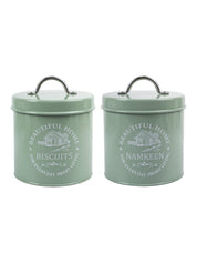 Biscuits & Namkeen Storage Jar with Lid - Set Of 2, Each 1300 mL