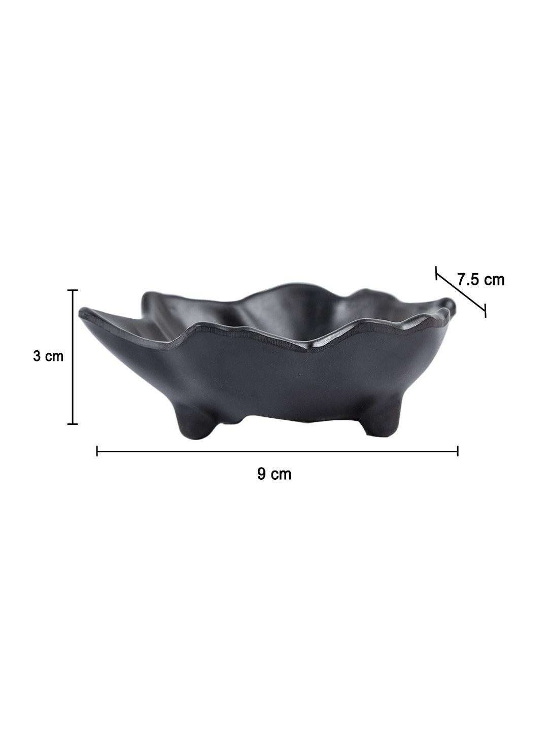 Black Melamine Chutney Bowls, Each 30mL, Set Of 6 Pcs
