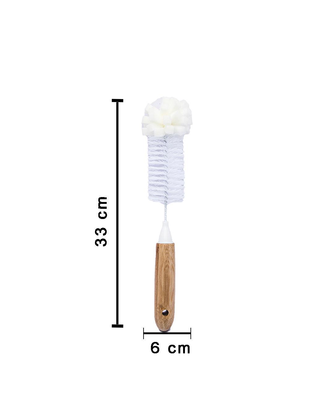 Market99 Bottle Cleaning Brush, with Bamboo Handle & Foam End - MARKET 99