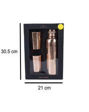 Market99 Bottle with Tumbler Set, 1 Bottle, 2 Tumblers, Copper, Set of 3, 1 Litre - MARKET 99