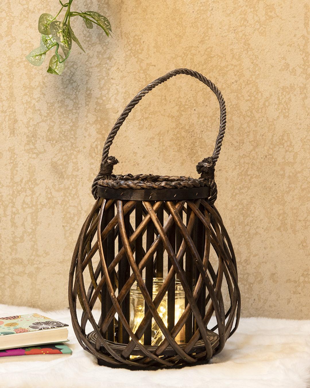 Market99 Candleholder, Willow, Lantern, Brown, Wood - MARKET 99