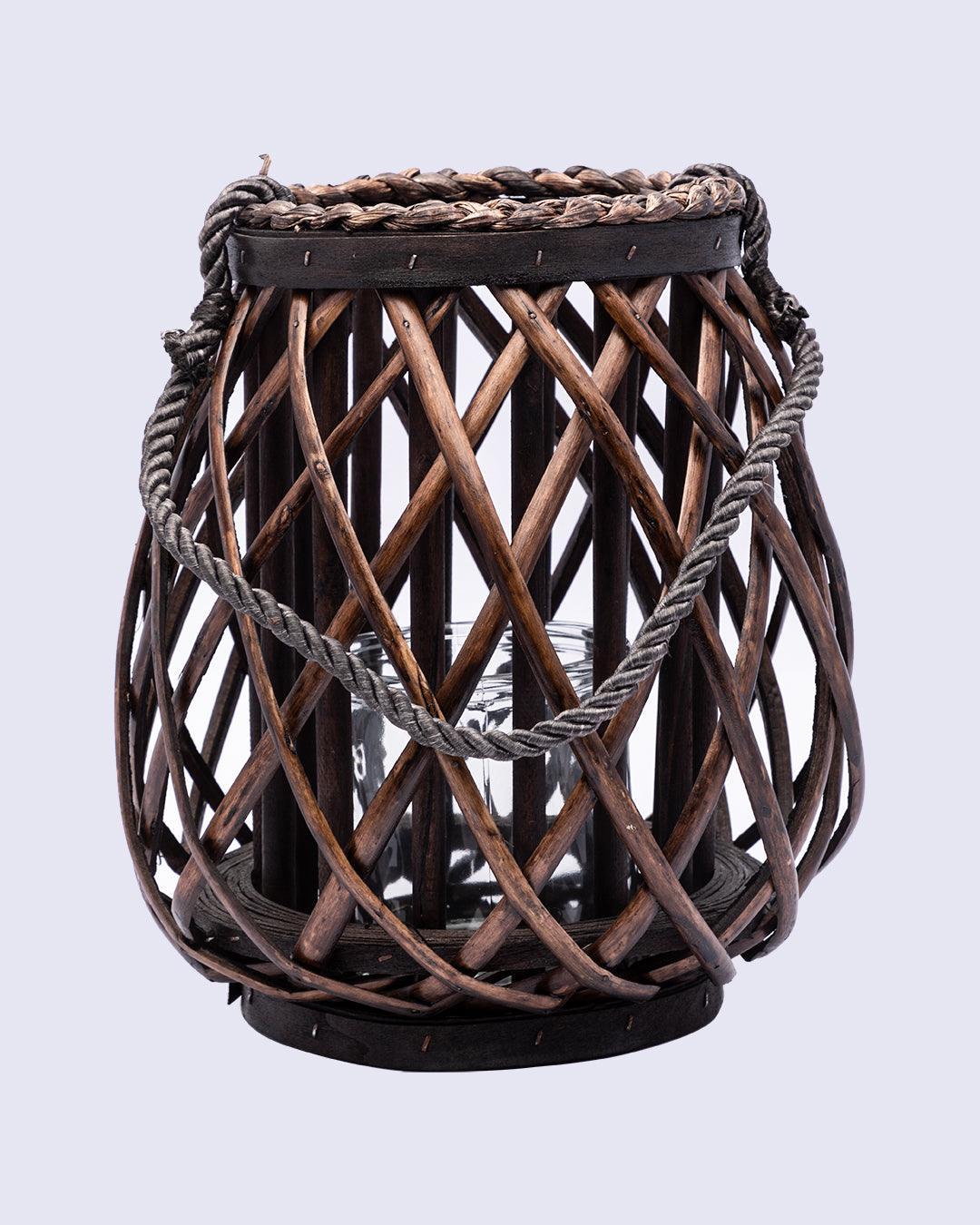 Market99 Candleholder, Willow, Lantern, Brown, Wood - MARKET 99