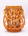 VON CASA Candleholder, Willow, Lantern, Yellow, Wood - MARKET 99