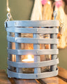 Market99 Candleholder, Woodchip, Lantern, Blue, Wood - MARKET 99