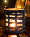 Market99 Candleholder, Woodchip, Lantern, Blue, Wood - MARKET 99