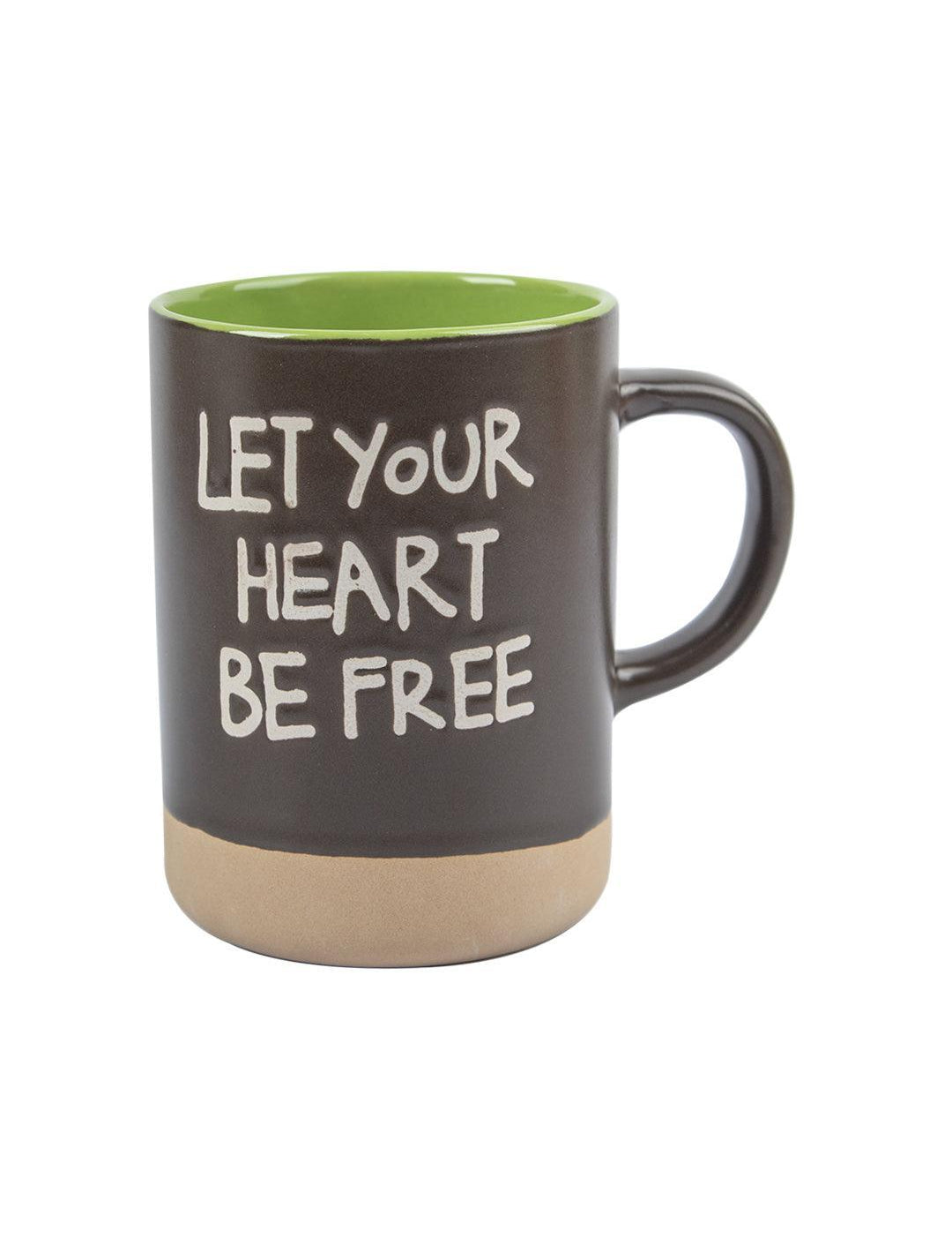 Ceramic Coffee Mug "LET YOUR HEART BE FREE " - 360 mL