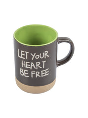 Ceramic Coffee Mug "LET YOUR HEART BE FREE " - 360 mL