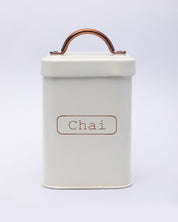 Market99 Chai Jar, Kitchen Decorative, Countertop Metal Storage Jar, Ivory, Mild Steel - MARKET 99