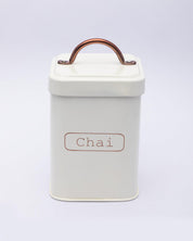 Market99 Chai Jar, Kitchen Decorative, Countertop Metal Storage Jar, Ivory, Mild Steel - MARKET 99