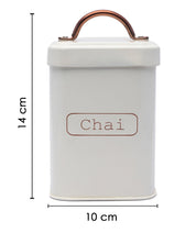 Market99 Chai Jar, Kitchen Decorative, Countertop Metal Storage Jar, Ivory, Mild Steel - MARKET 99