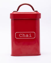 Market99 Chai Jar, Kitchen Decorative, Countertop Metal Storage Jar, Red, Mild Steel | (1 Litre) - MARKET 99